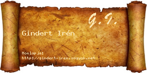 Gindert Irén névjegykártya